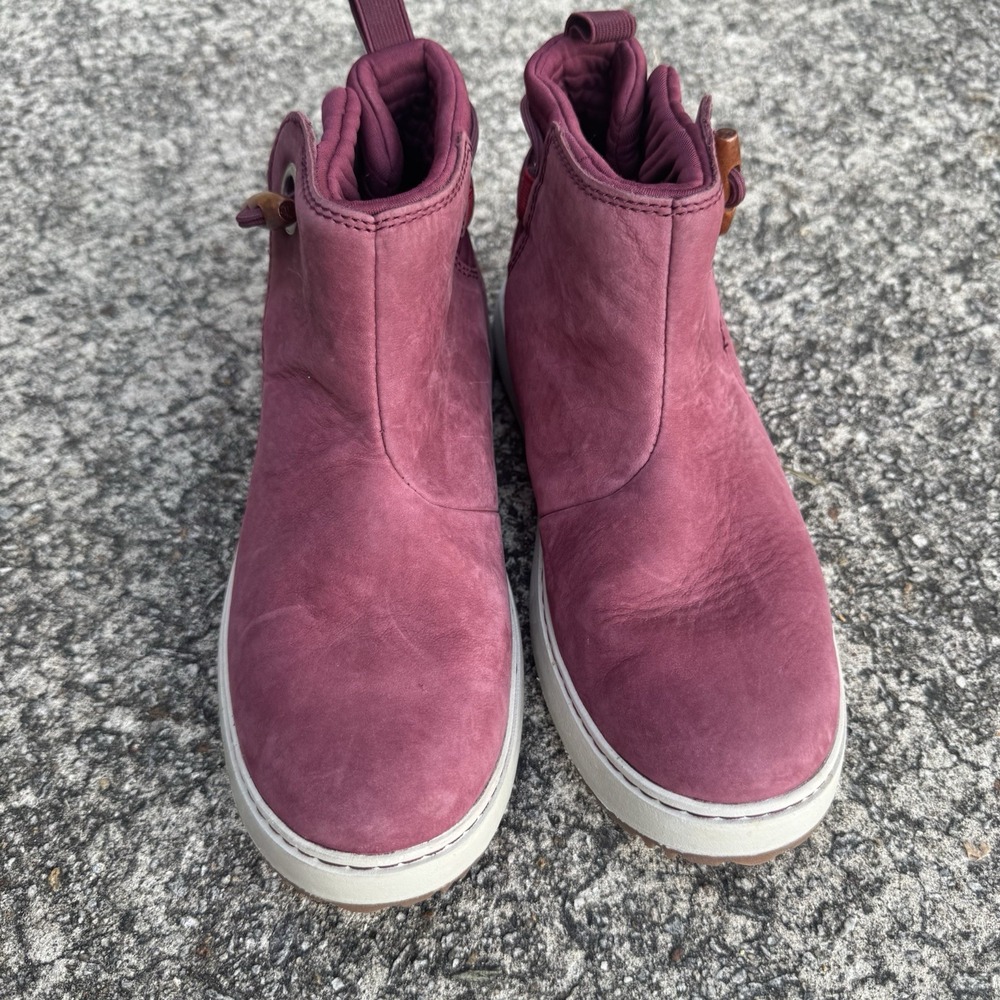 LL Bean Mountainside Toggle Boots Women's 7 M Red Suede‎ Pull On Booties - Picture 2 of 13